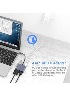 Generic ElecMoga USB C to VGA HDMI Adapter, 4 in 1 Type C to 4K HDMI/VGA/USB 3.0/USB C PD Charging Multiport Hub Adapter Compatible with Macbook Pro/Air,Nintendo,Dell,HP,Samsung S8/S9,Huawei P30 and More  - Image 5