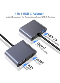Generic ElecMoga USB C to VGA HDMI Adapter, 4 in 1 Type C to 4K HDMI/VGA/USB 3.0/USB C PD Charging Multiport Hub Adapter Compatible with Macbook Pro/Air,Nintendo,Dell,HP,Samsung S8/S9,Huawei P30 and More  - Image 2
