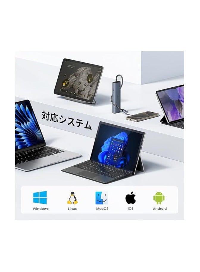 Ugreen 6-in-1 USB C Wired LAN Adapter, LAN Hub with LAN Port, USB A to RJ45 Gigabit Ethernet, 10Gbps, Ultra Fast Transfer, USB-C 3.2*2+USB A*2, USB-C Port Expansion, PD Fast Charging, Supports - - Image 5