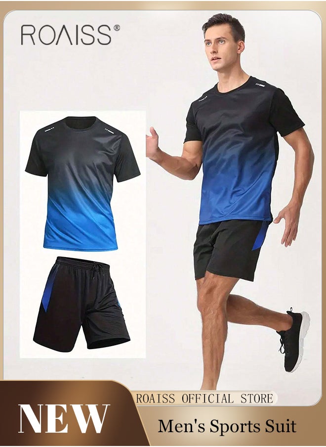 2-Piece Mens Summer Running Outfit Set - Gradient T-Shirt & Shorts with Pockets - Breathable, Moisture-Wicking, Stylish for Jogging and Fitness - pzsku/Z9CA1D40A9317529640C5Z/45/_/1719998607/13fd4cb2-5142-4286-9880-072a843b85f1