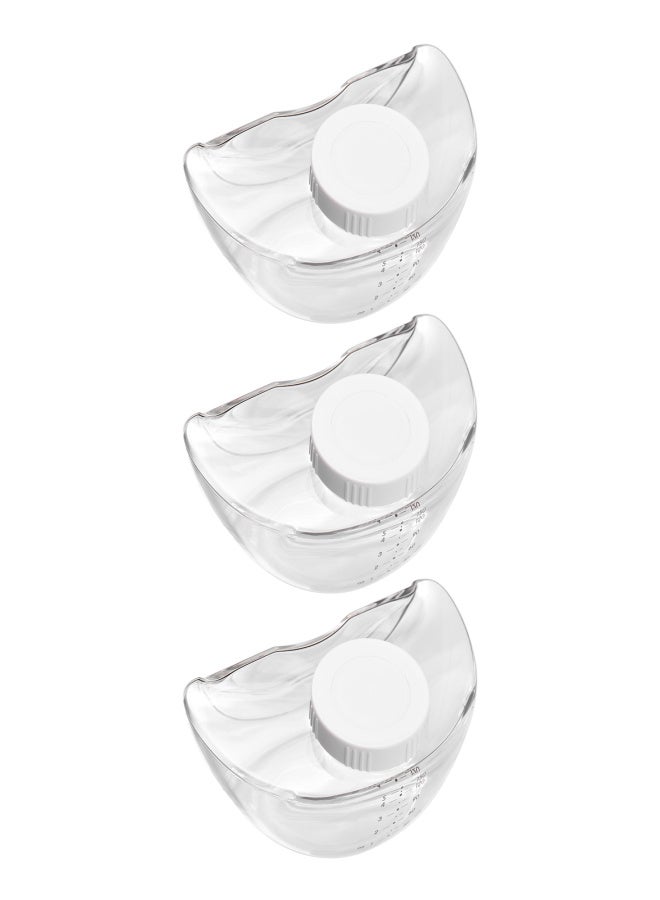 هوريجن ملحق بديل لمضخة الثدي الكهربائية، يتضمن 3 قطع من جامعات الحليب سعة 150 مل + أغطية، مصنوع من مادة البولي بروبيلين الآمنة غذائيًا، لمضخة الثدي القابلة للارتداء XN/MD-2267A - Image 1