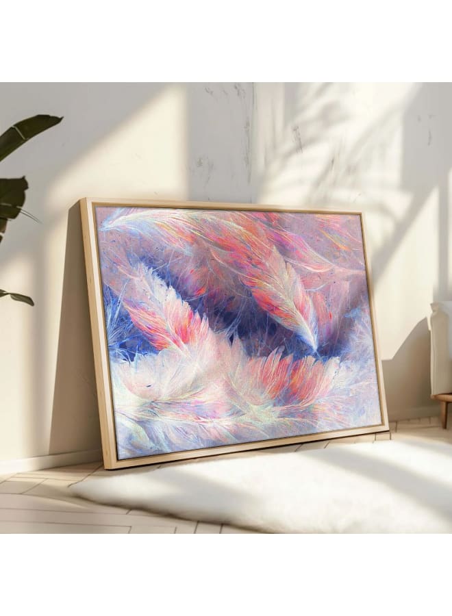 Home Gallery Abstract Framed Portrait of painting of bird feathers 120x80 - Image 1