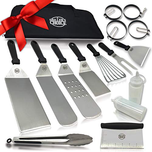 Grillers Choice Griller's Choice Professional Stainless Steel Griddle Accessories, Flat Top Grill Accessories Kit, Machine Washable, Durable & Ergonomic Design for Chefs and Home Cooking Enthusiasts - Image 1