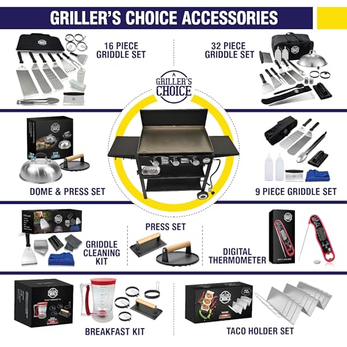 Grillers Choice Griller's Choice Professional Stainless Steel Griddle Accessories, Flat Top Grill Accessories Kit, Machine Washable, Durable & Ergonomic Design for Chefs and Home Cooking Enthusiasts - Image 5