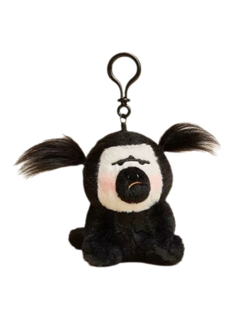 Creative Funny Ugly Pendant Plush Doll, Bag Key Pendant Doll Cartoon Backpack Small Pendant - Long-Haired White-Faced Monkey (Plush) 
