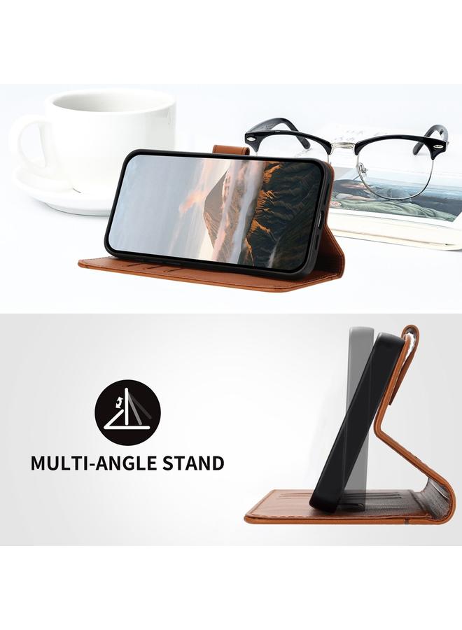 S-TOP Case For iPhone 14 Pro Triangle Pattern Buckle Clasp Leather Phone Case - Image 4