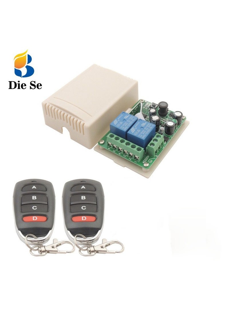 433 ميجا هرتز العالمي للتحكم عن بعد التبديل التيار المتناوب 110 فولت 220 فولت 10A 2CH rf التتابع استقبال والارسال للتحكم في بوابة المرآب - Image 1