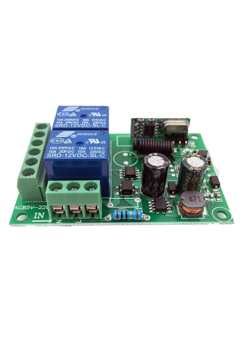 433 ميجا هرتز العالمي للتحكم عن بعد التبديل التيار المتناوب 110 فولت 220 فولت 10A 2CH rf التتابع استقبال والارسال للتحكم في بوابة المرآب - Image 3