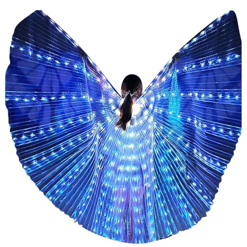 Kaskamo LED Belly Dance Costume - Sparkle and Shine Light Up LED IsIs Wings for Women Adults- Stunning Carnival Rave Attire for Christmas Halloween Party (White) - Image 1