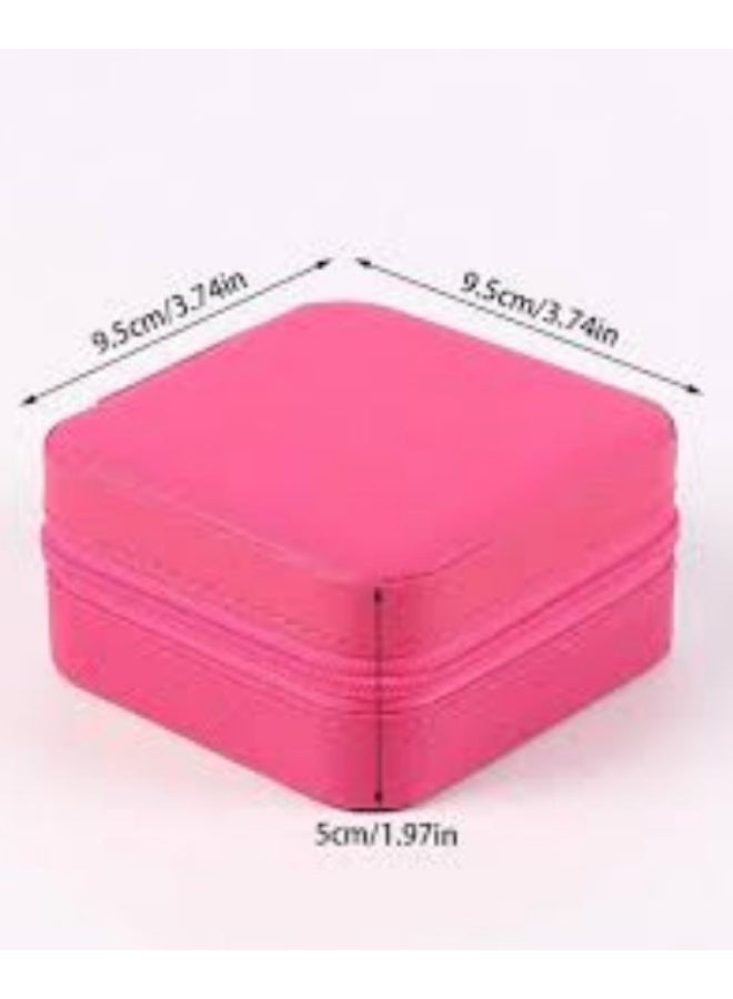 Small Leather Jewelry Box Easy Carry Jewelry Ring Organizer Gift Box for Girls Women - Jewelry Case Box Makeup Cosmetic Organizer for Women - Holder for Necklaces Earrings Bracelets Rings Accessories Organizer, Jewelry Box for Earrings Bracelets Rings Necklaces Storage Jewelry Box Organizer Jewelry Box Case for Accessories Makeup, Accessories Organizer Gold Silver Accessories Organizer - Small Travel Jewelry Box PU Leather Bag Organizer Portable Display for Women for Necklaces Earrings Rings Accessories  - Image 4