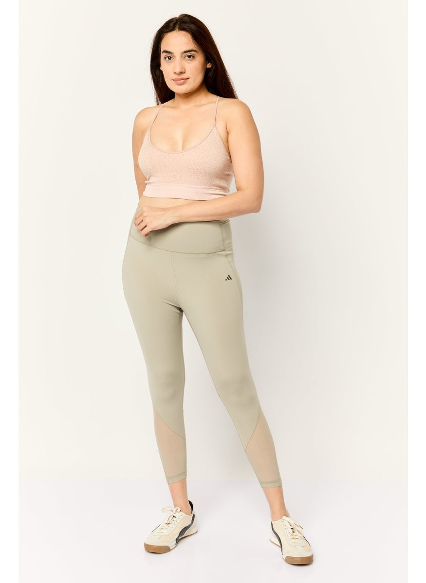 Adidas Women Sportswear Fit Brand Logo Outdoor Tights, Light Olive  - Image 2