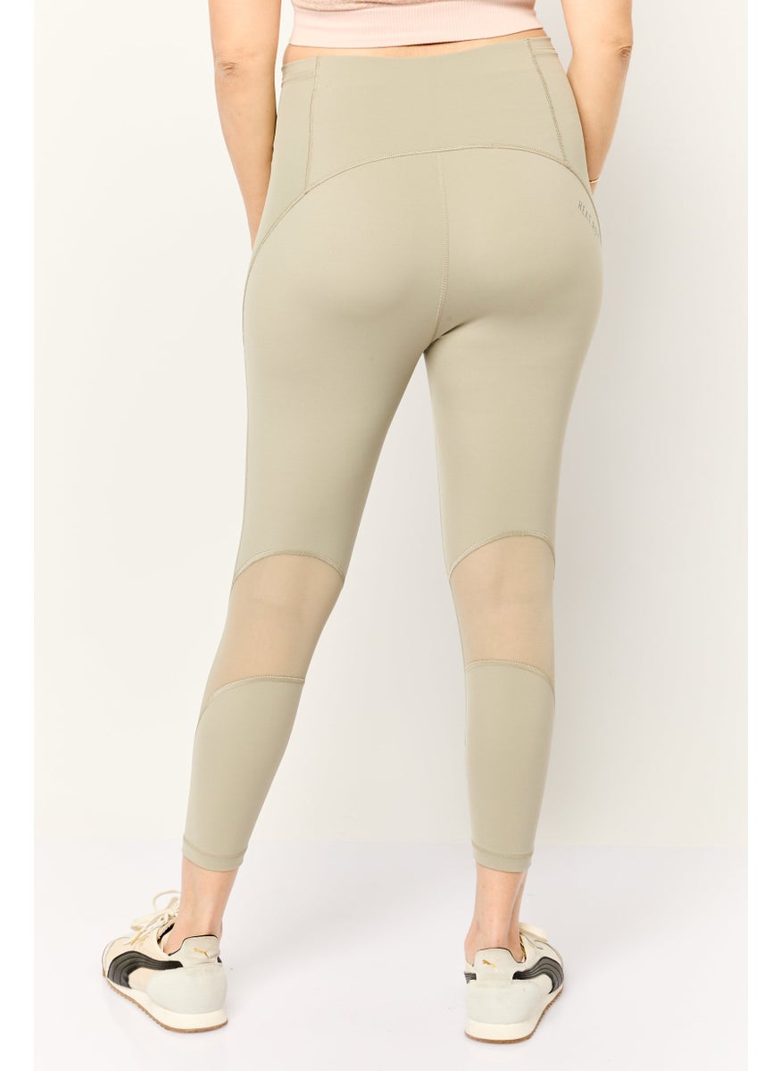 Adidas Women Sportswear Fit Brand Logo Outdoor Tights, Light Olive  - Image 4