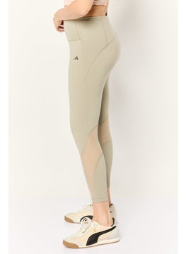 Adidas Women Sportswear Fit Brand Logo Outdoor Tights, Light Olive  - Image 3
