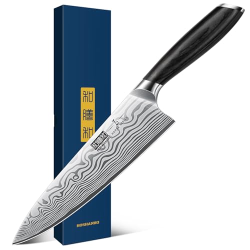 HOSHANHO 8 Inch Chef Knife, Ultra Sharp High Carbon Powder Steel Kitchen Knife, Professional Japanese Chef's Knife with Ergonomic Pakkawood Handle - Image 1