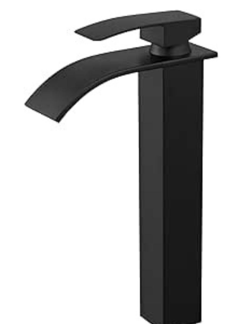 Basin Tap | High Arc | Tall Basin Mixer tap | Commercial 1-Hole | Brass Single Lever | Deck Mounted (MATT BLACK) - Image 1