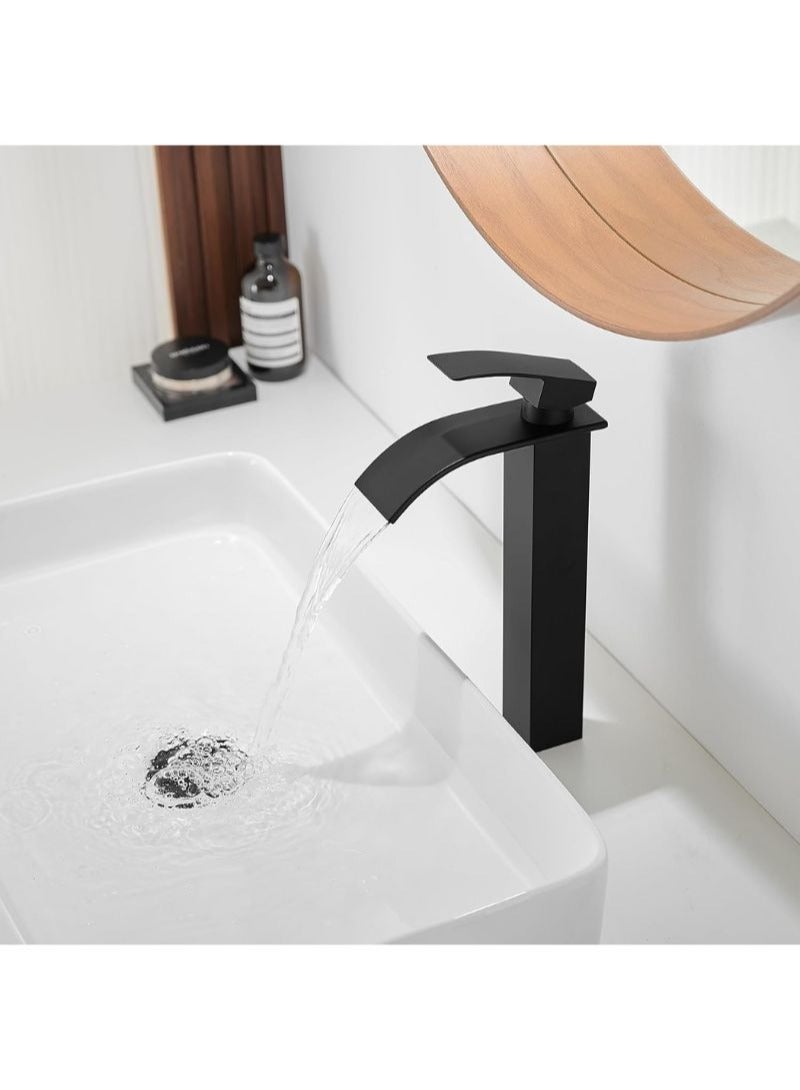 Basin Tap | High Arc | Tall Basin Mixer tap | Commercial 1-Hole | Brass Single Lever | Deck Mounted (MATT BLACK) - Image 3