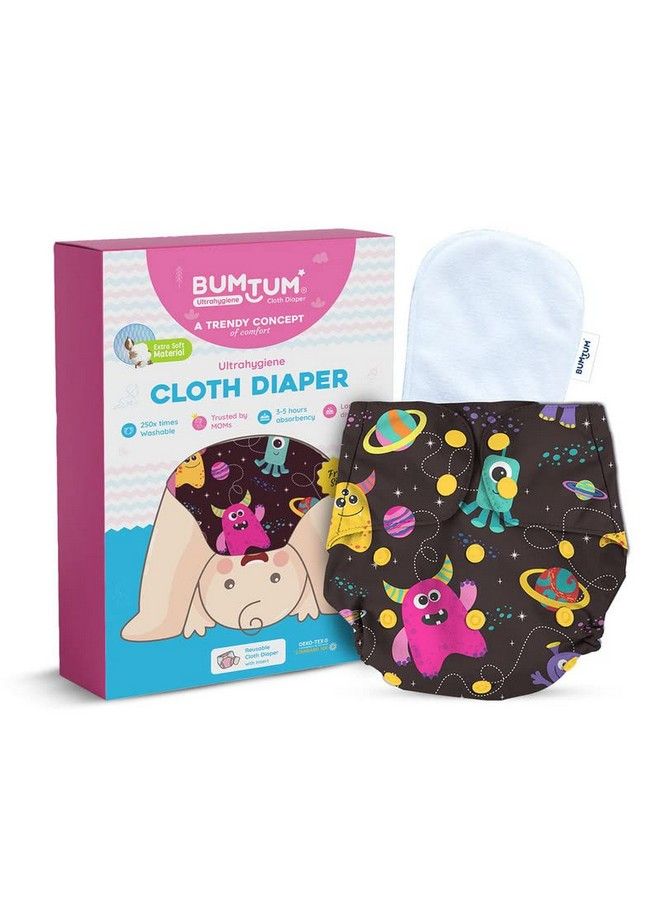 Bumtum 0 To 3 Years Baby Freesize Ultrahygiene Waterproof Wonderland Extra Soft Cloth Diaper 5Hrs Absorbency ;Washable & Reusable Diaper And Cotton Soaker - Image 2
