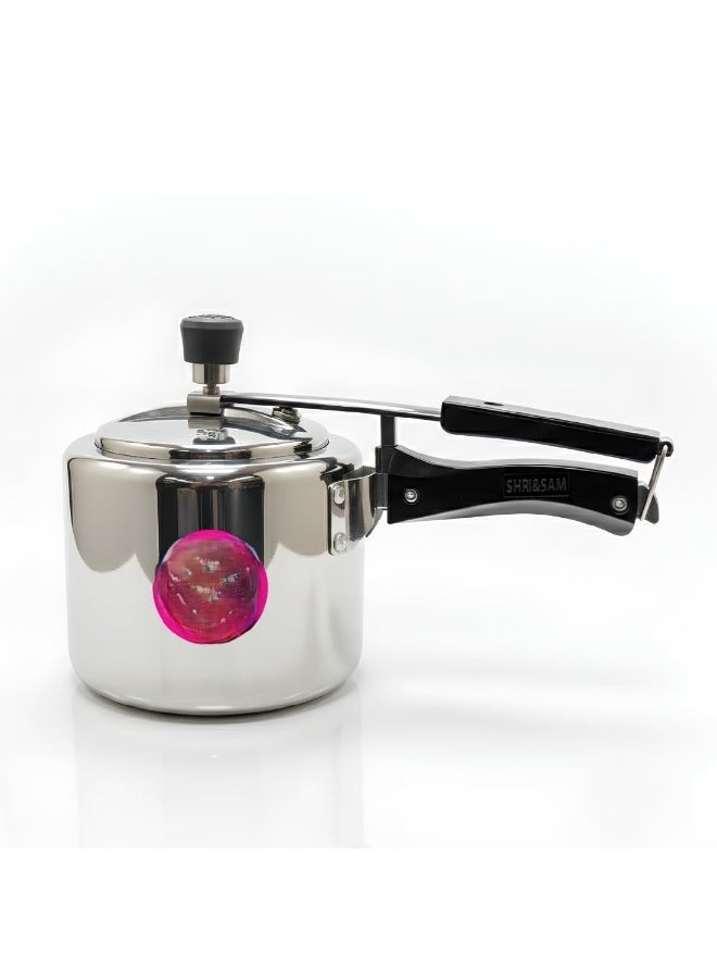 Shri & Sam Stainless Steel Pressure Cooker, 3 Litre, Mirror Finish, Inner Lid Design, Gas and Induction Compatible - Image 1