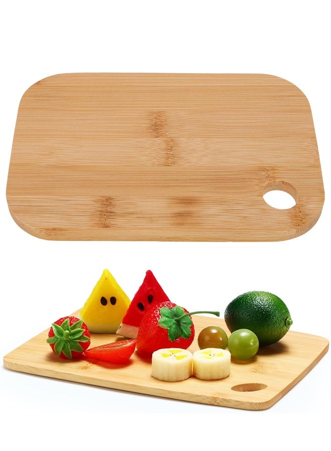 Bamboo Wood Cutting Boards ，20cm*15cm Small Kitchen Charcuterie with Hole Kitchen Serving Chopping Boards for Pizza, Bread, Charcuterie, Fruit, Vegetables - Image 1