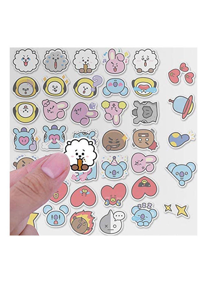 NIBEMINENT 40- Pieces Bts Bangtan Boys Waterproof Cartoon Sticker - Image 2