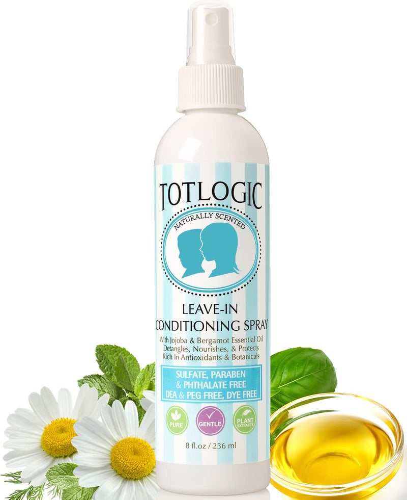TotLogic Kids Detangler Hair Spray and Toddler Leave In Conditioner  Naturally Scented with Essential Oils  Original 8 oz