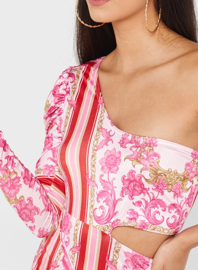 In the style Asymmetric Floral Mini Dress