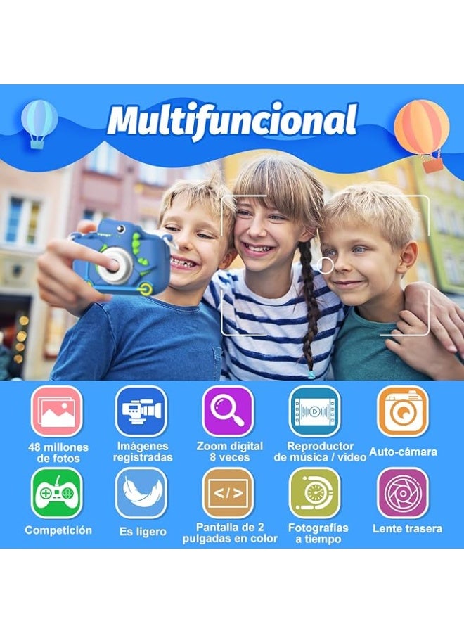Mgaolo Kids Camera Toys for 3-12 Years Old Boys Girls Children,Portable Child Digital Video Camera with Silicone Cover, Christmas Birthday Gifts for Toddler Age 3 4 5 6 7 8 9 (Blue) - Image 5