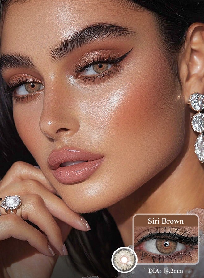 Freshlady Colored Contact Lenses Siri Brown 14.20mm Yearly Disposable for Daily Wear - Image 1