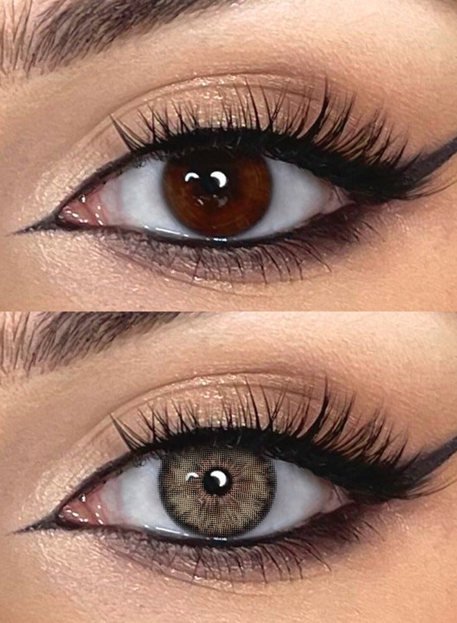 Freshlady Colored Contact Lenses Siri Brown 14.20mm Yearly Disposable for Daily Wear - Image 2
