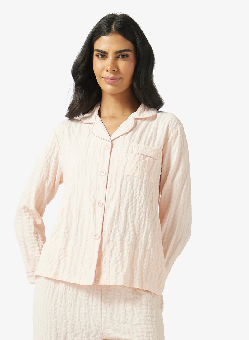 Ella  Textured Pyjama Pant Set for Women | Best Price UAE