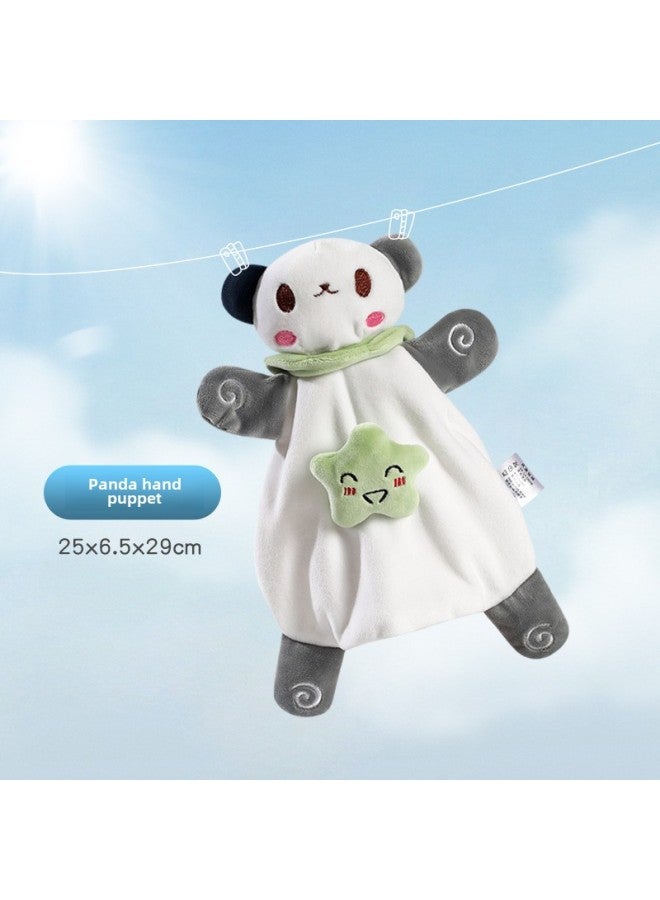 Soothing Towel Hand Gift Towel Cartoon Doll Cute Hand-wiping Baby Children Sleeping Artifact Soothing Doll Wholesale-Color:Panda Hand Puppet [bag]] - Image 1