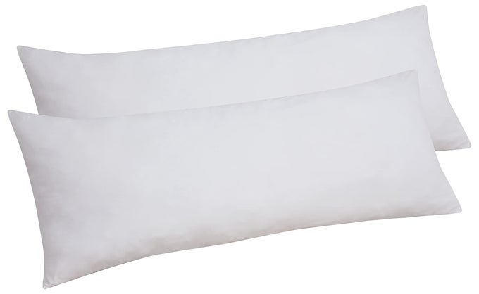 BODY PILLOW COVER DOUBLE BRUSHED 1800 MICROFIBER 20X54 WITH HIDDEN ZIPPER CLOSURE WRINKLE FADE RESISTANT SUPER SOFT BODY PILLOWCASE 2 PACK WHITE PACK OF 2