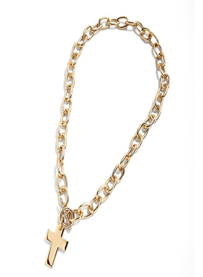 BaubleBar Priscilla Statement Cross Necklace - Gold - Image 2