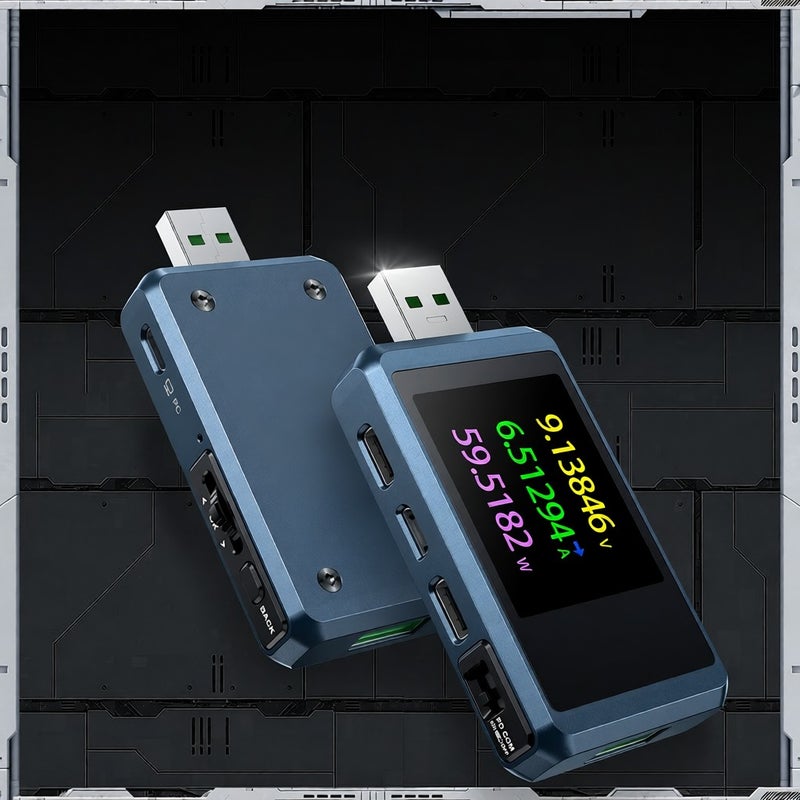 أداة FNIRSI FNB48P لاختبار العرض ب6 أرقام ومقياس جهد ومقياس تيار متعدد الوظائف وأداة شحن USB TYPE-C وكتشاف الأسلاك وتحفيز وحساب سعة البطاراة وقياس المقاومة الداخلية للكابل - Image 5