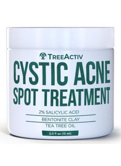 TreeActiv TreeActiv Salicylic Acid Cystic Acne Spot Treatment, 0.5 fl oz, Acne Treatment for Face, Acne Spot Cream, Hormonal Acne Treatment, Acne Spot Treatment for Face and Body, Acne Cream for Teens & Adults 