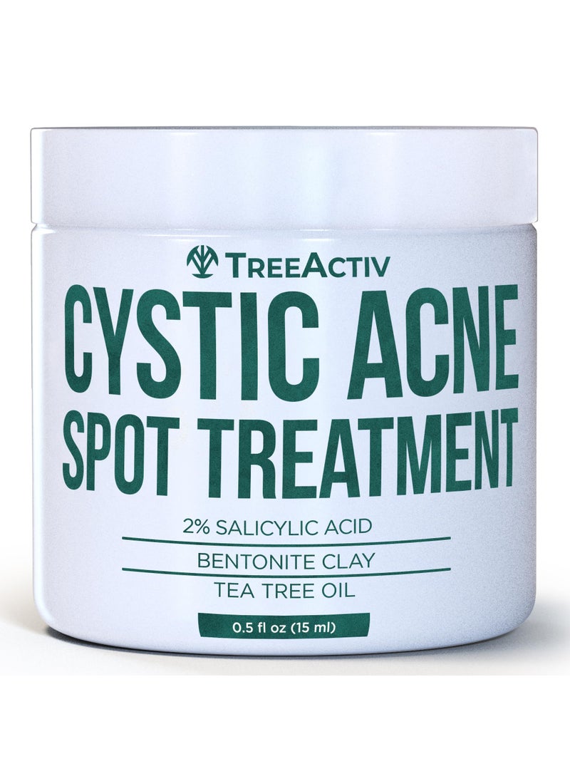 TreeActiv TreeActiv Salicylic Acid Cystic Acne Spot Treatment, 0.5 fl oz, Acne Treatment for Face, Acne Spot Cream, Hormonal Acne Treatment, Acne Spot Treatment for Face and Body, Acne Cream for Teens & Adults 