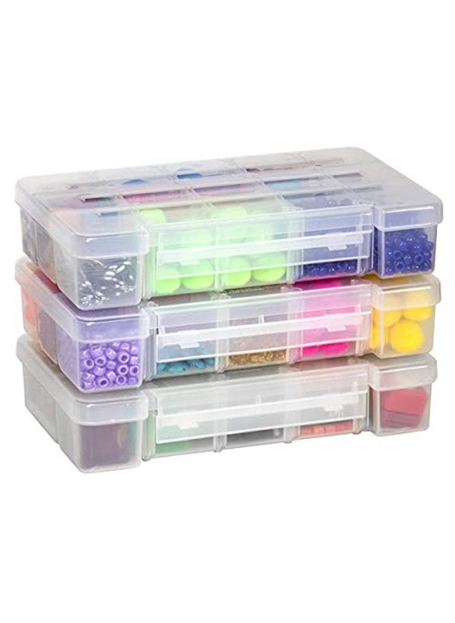 Akro-Mils - 05805 Plastic Portable Parts Storage Case For Hardware And Crafts With Hinged Lid And 4 Adjustable Dividers (11 Inch X 7 Inch X 2 3/8 Inch) Medium Clear - Image 1