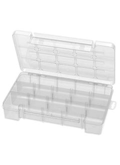 05805 Plastic Portable Parts Storage Case For Hardware And Crafts With Hinged Lid And 4 Adjustable Dividers (11 Inch X 7 Inch X 2 3/8 Inch) Medium Clear