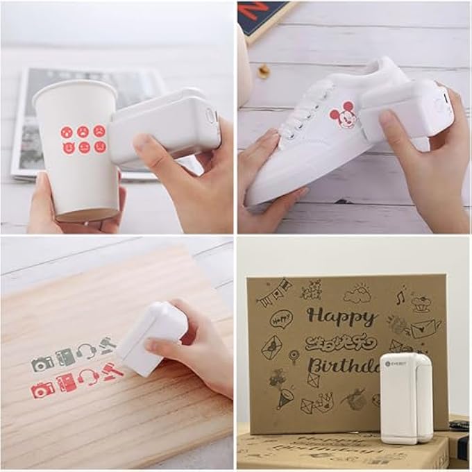 PRINTPODS HANDHELD INKJET PRINTER FOR T-SHIRTS, CARTONS, WOOD GRAIN, PORTABLE MINI PRINTER CUSTOM LOGO, TIME, PATTERN, WORD, QR CODE - BLUETOOTH, BLACK*3 - Image 3