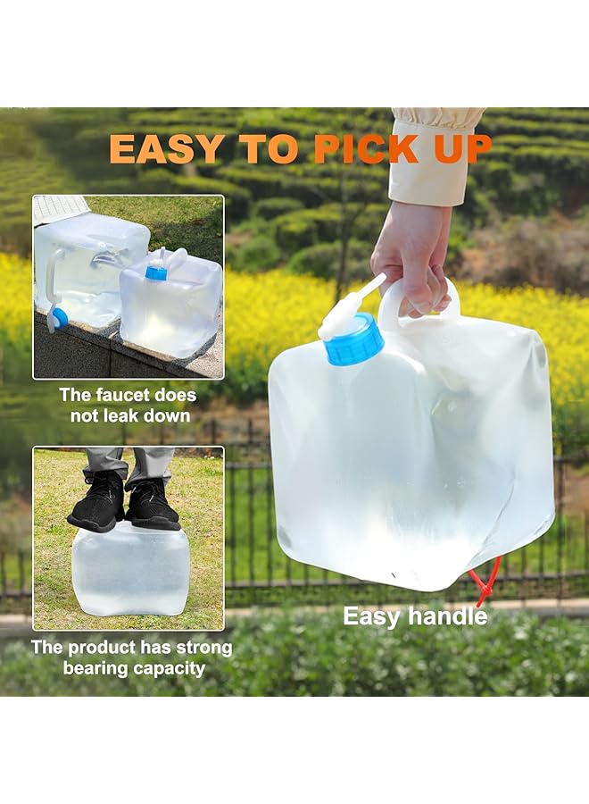 كاست ويف حاوية مياه قابلة للطي سعة 2.6 جالون/10 لتر مع صنبور، مناسبة للتخييم، ومناسبة للطعام، ومناسبة للمشي لمسافات طويلة في الهواء الطلق، ومناسبة للطوارئ في حالات الأعاصير، عبوة واحدة - Image 3