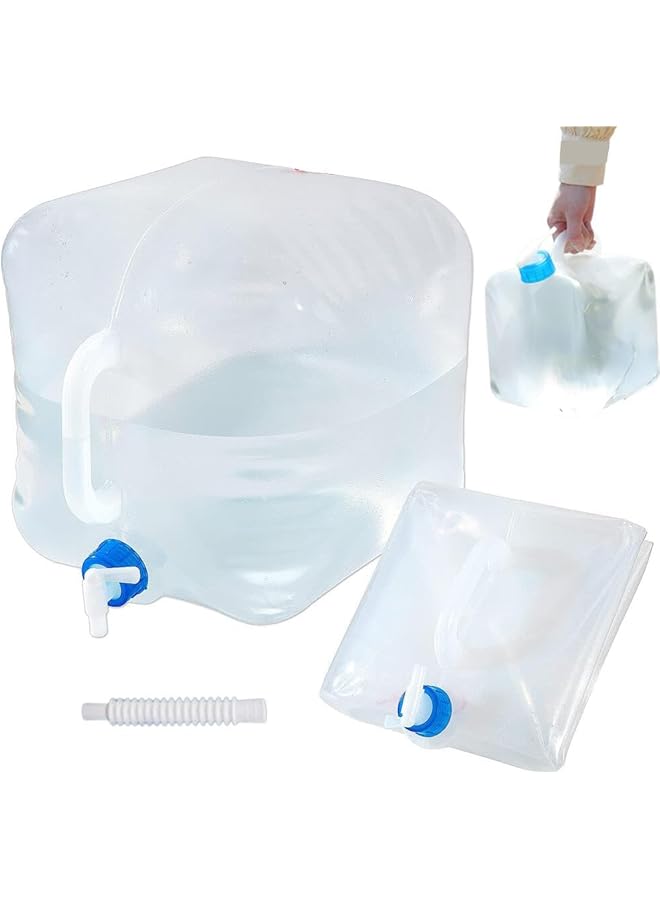 كاست ويف حاوية مياه قابلة للطي سعة 2.6 جالون/10 لتر مع صنبور، مناسبة للتخييم، ومناسبة للطعام، ومناسبة للمشي لمسافات طويلة في الهواء الطلق، ومناسبة للطوارئ في حالات الأعاصير، عبوة واحدة - Image 1