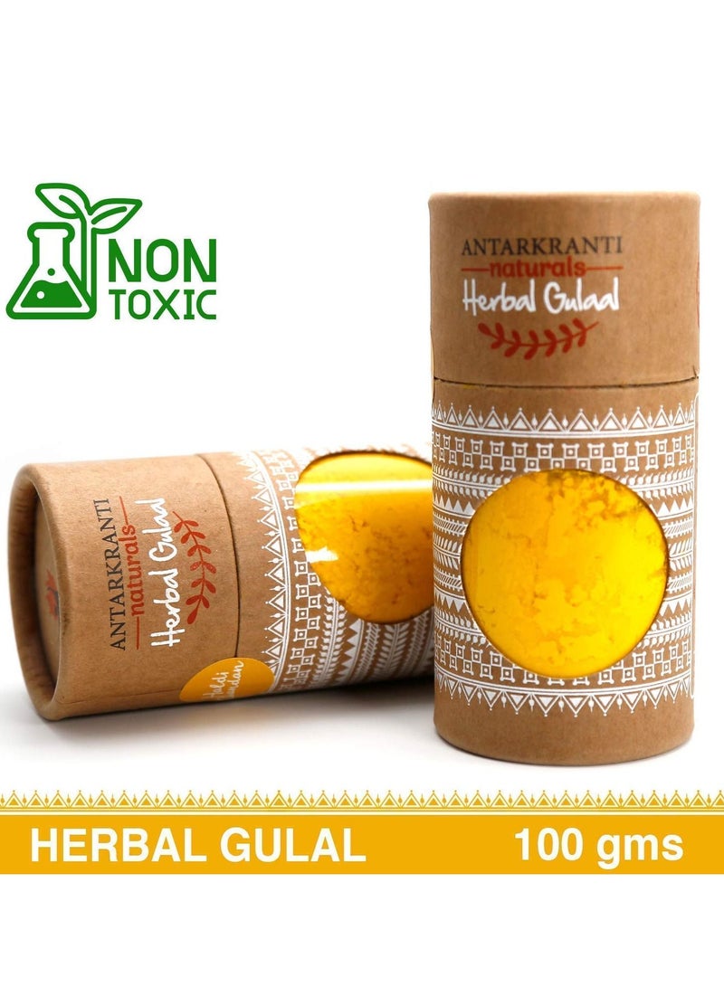 Antarkranti Natural Holi Gulal Colour Orange Yellow Red Green and Blue Tesu Flower Rose Petals Marigold Sandalwood Maize Starch Food Colour  Pack of 5 - Image 3