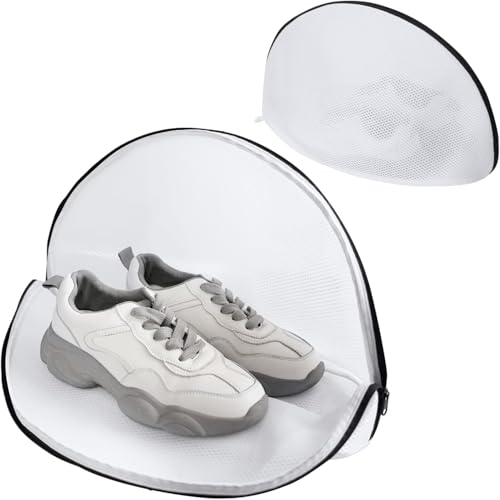Tusmad Dryering & Washing Shoes Machine Bag, Shoes Laundry Bags for Washing Machine Dryer for Shoes with Zipper for Bras Socks Sneakers White Shoes Wash Bags with Bumper Protectors - Image 1