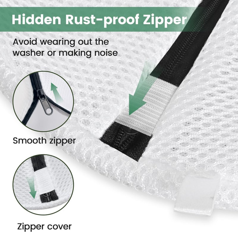 Tusmad Dryering & Washing Shoes Machine Bag, Shoes Laundry Bags for Washing Machine Dryer for Shoes with Zipper for Bras Socks Sneakers White Shoes Wash Bags with Bumper Protectors - Image 3