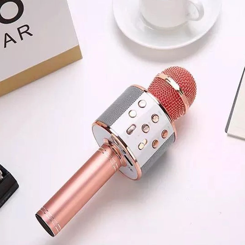 Wireless Microphone: Rose Gold Portable Rechargeable - High-quality Sound Bluetooth Microphone for Home Karaoke, Live Streaming Recording - Image 3