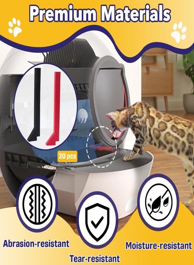 Mtuiewo 20 Packs Foams Compatible with Els Pet Litter Box, Precise Cut Seal Cat Litter Self Cleaning Replacement Part to Prevent Litter Spillage, Red & Black - Image 3