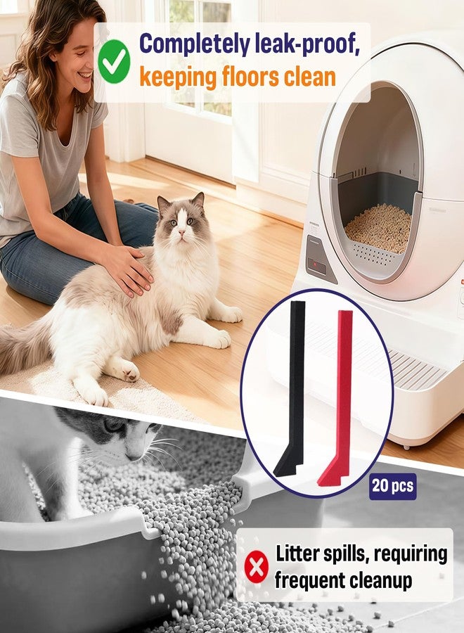 Mtuiewo 20 Packs Foams Compatible with Els Pet Litter Box, Precise Cut Seal Cat Litter Self Cleaning Replacement Part to Prevent Litter Spillage, Red & Black - Image 5