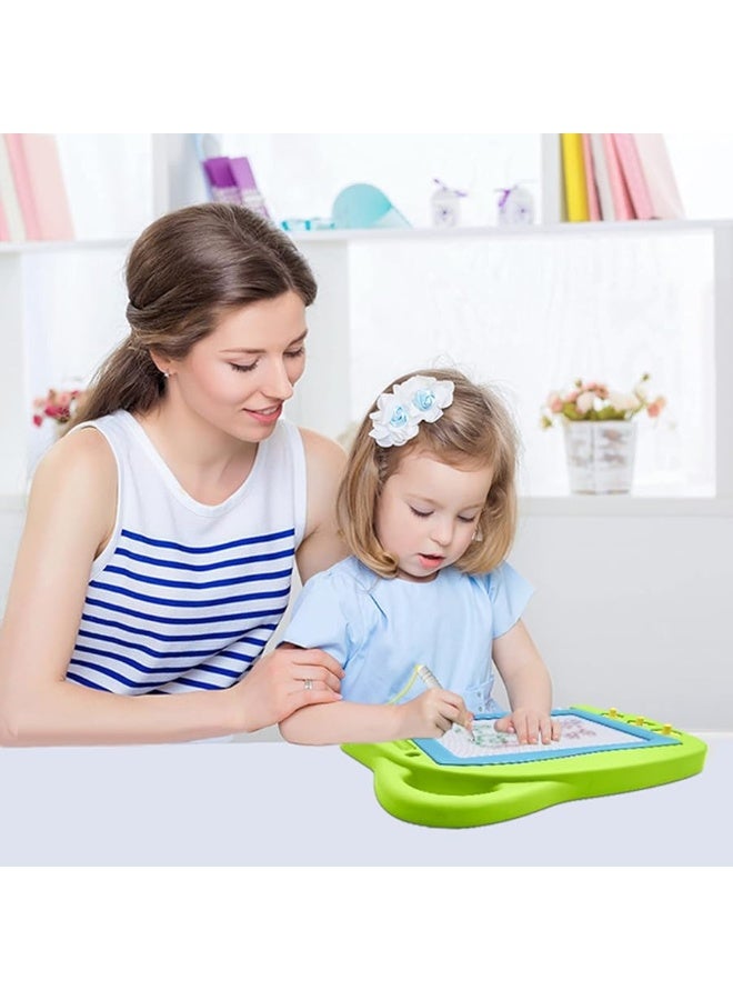 AiTuiTui Magnetic Drawing Board Mini Travel Doodle, Erasable Writing Sketch Colorful Pad Area Educational Learning Toy for Kid/Toddlers/Babies with 3 Stamps and 1 Pen (Green) - Image 4