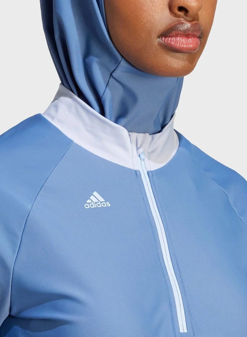 Adidas 3-Stripes Long Sleeve Swim Top