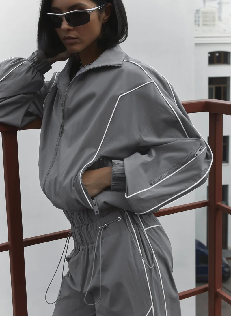 Lichi  Nylon windbreaker with contrasting stripes for Women | Best Price UAE